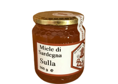 vasetto di miele di sulla con etichetta